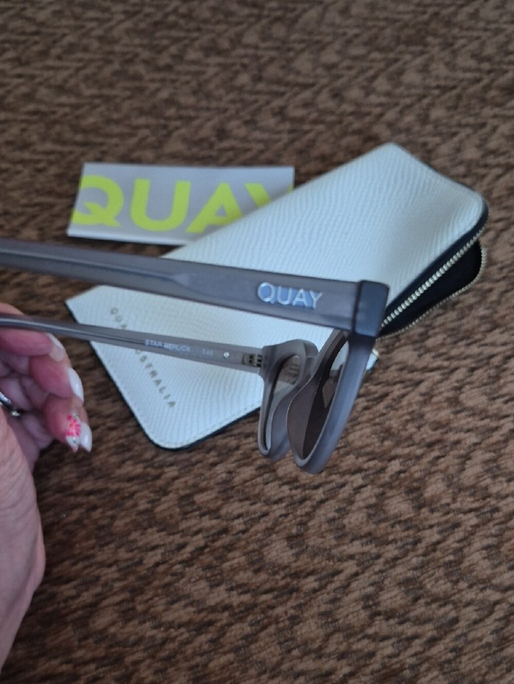 Quay Australia Matte Gray Cat Eye Sunglasses - Picture 5 of 6